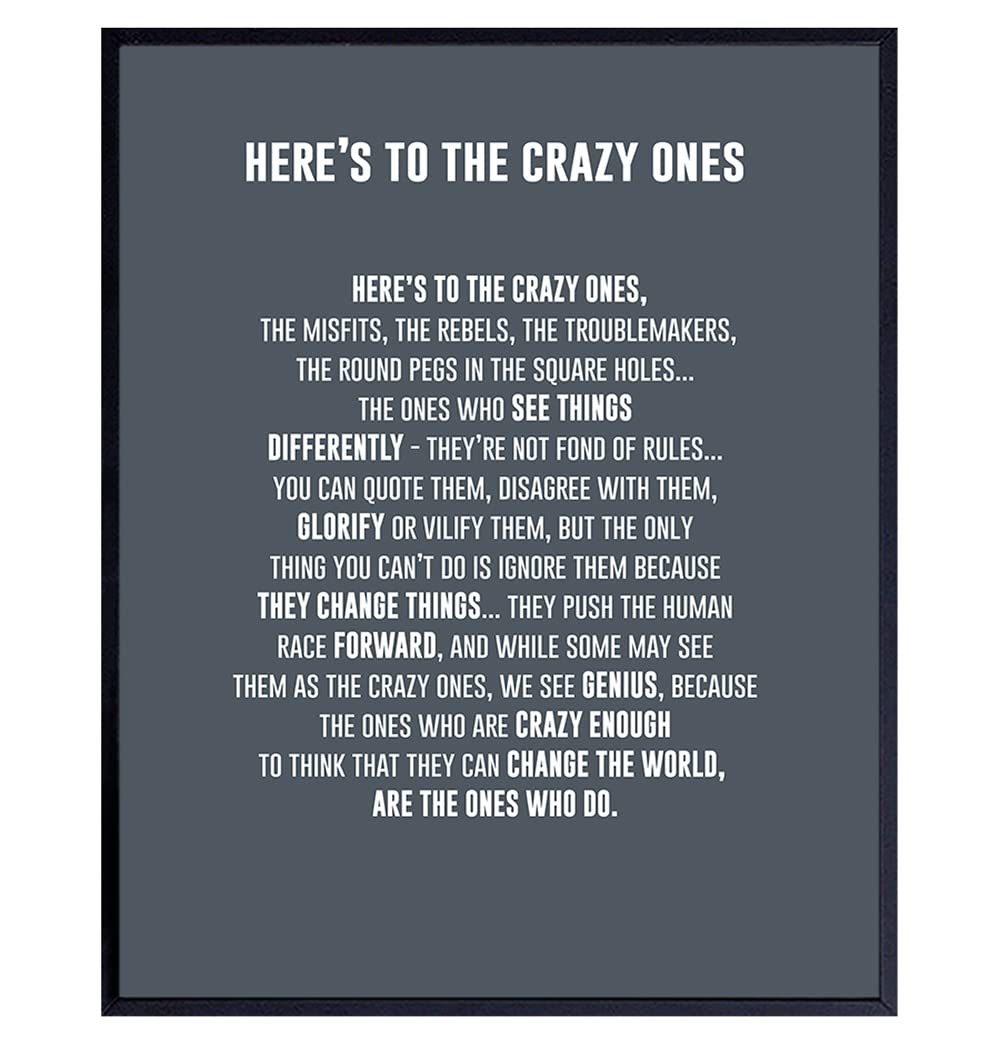 Amazon.com: Heres to the Crazy Ones Entrepreneurial Motivational